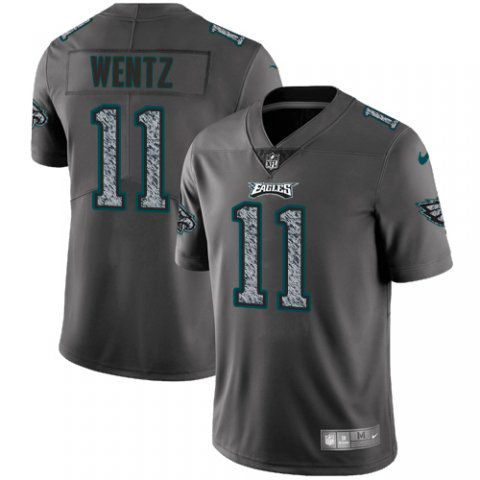 Men Philadelphia Eagles #11 Wentz Nike Teams Gray Fashion Static Limited NFL Jerseys->new york giants->NFL Jersey